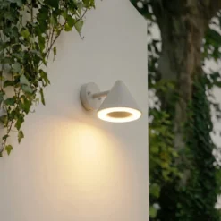 Aplique LED para exterior Lindby Soran, color topo, metal, IP44