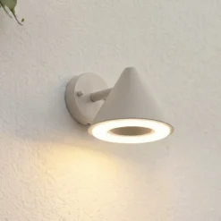 Aplique LED para exterior Lindby Soran, color topo, metal, IP44