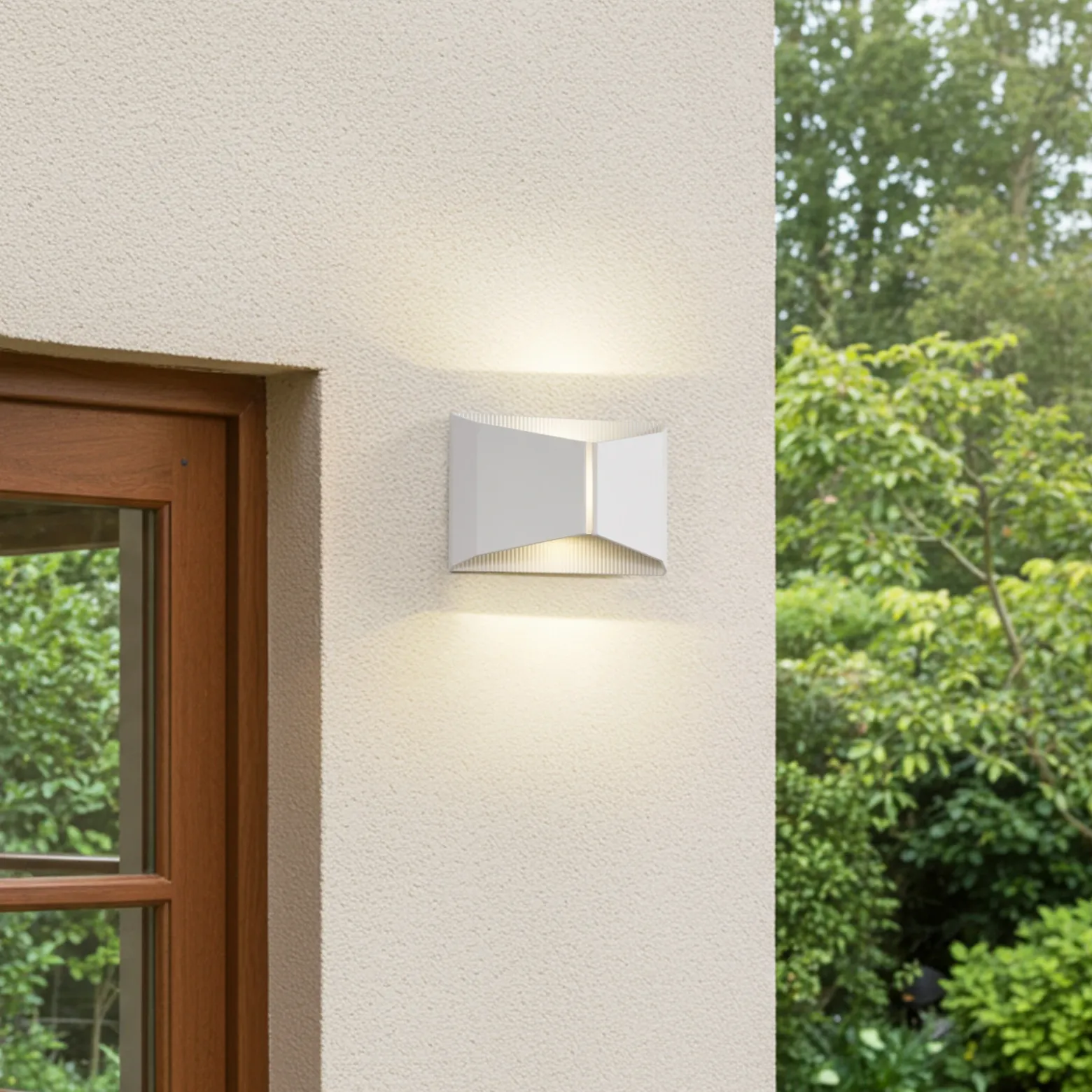 Aplique LED para exterior Lindby Anlira, blanco, Up & down, IP65