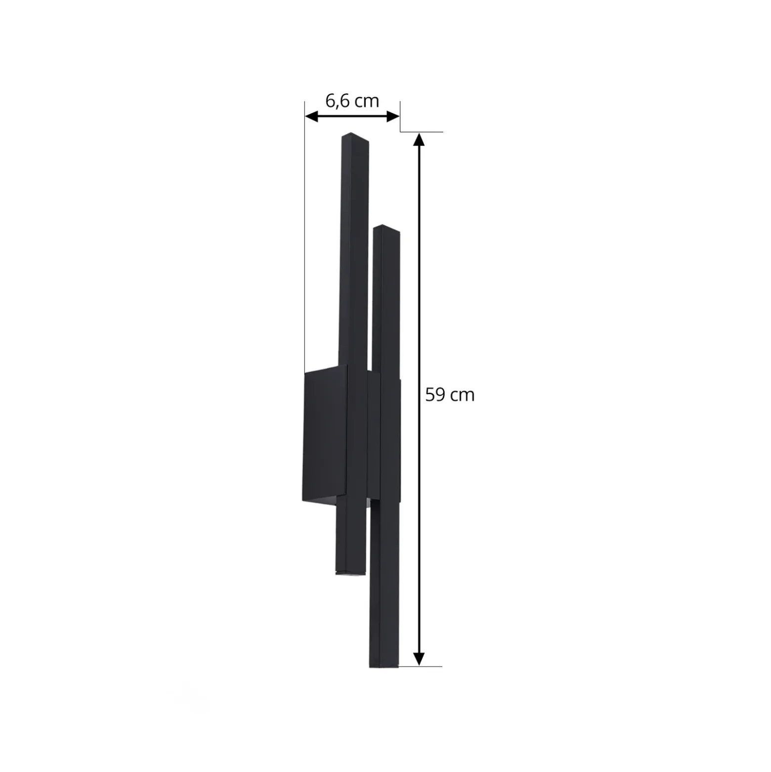 Aplique LED para exterior Lindby «Sakari», negro, aluminio, altura 59 cm