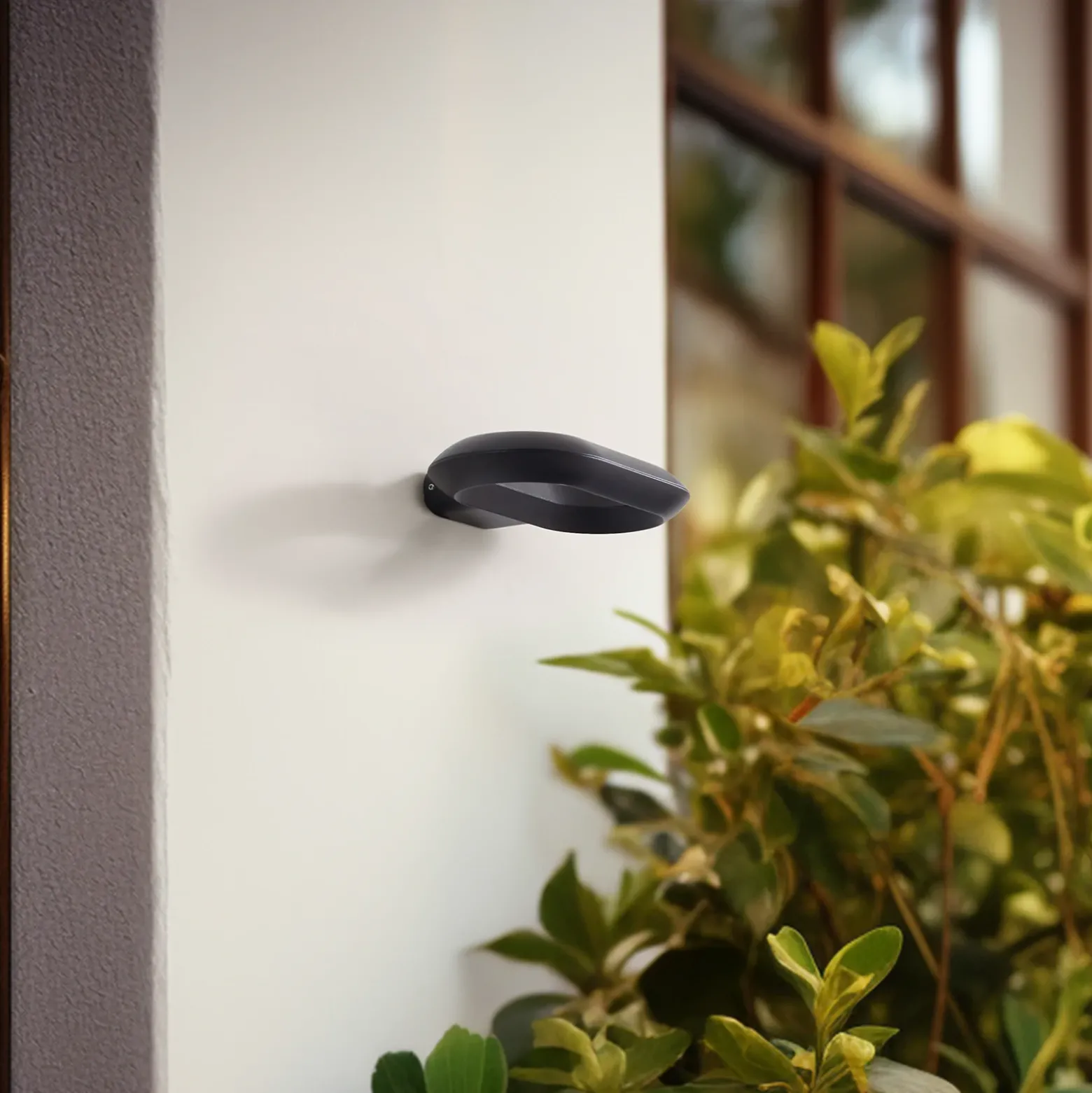 Aplique LED para exterior LOOP de Lucande, negro, IP44, metal