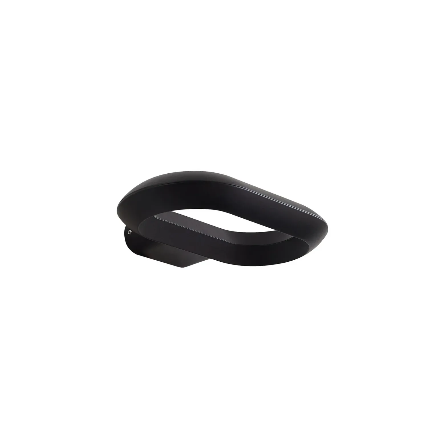 Aplique LED para exterior LOOP de Lucande, negro, IP44, metal