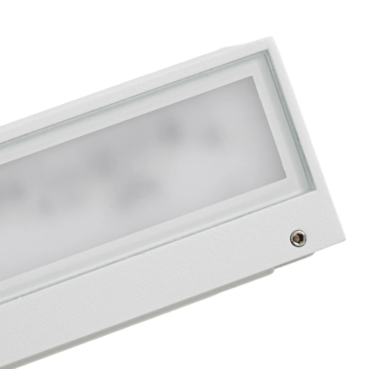 Aplique LED para exterior Lucande Lengo, 25 cm, blanca, luz hacia arriba/abajo,