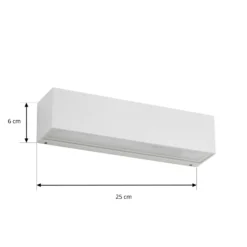 Aplique LED para exterior Lucande Lengo, 25 cm, blanca, luz hacia arriba/abajo,