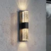 Aplique LED para exterior Lucande Velune, antracita/transparente, 46 cm, CCT