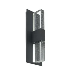 Aplique LED para exterior Lucande Velune, antracita/transparente, 46 cm, CCT