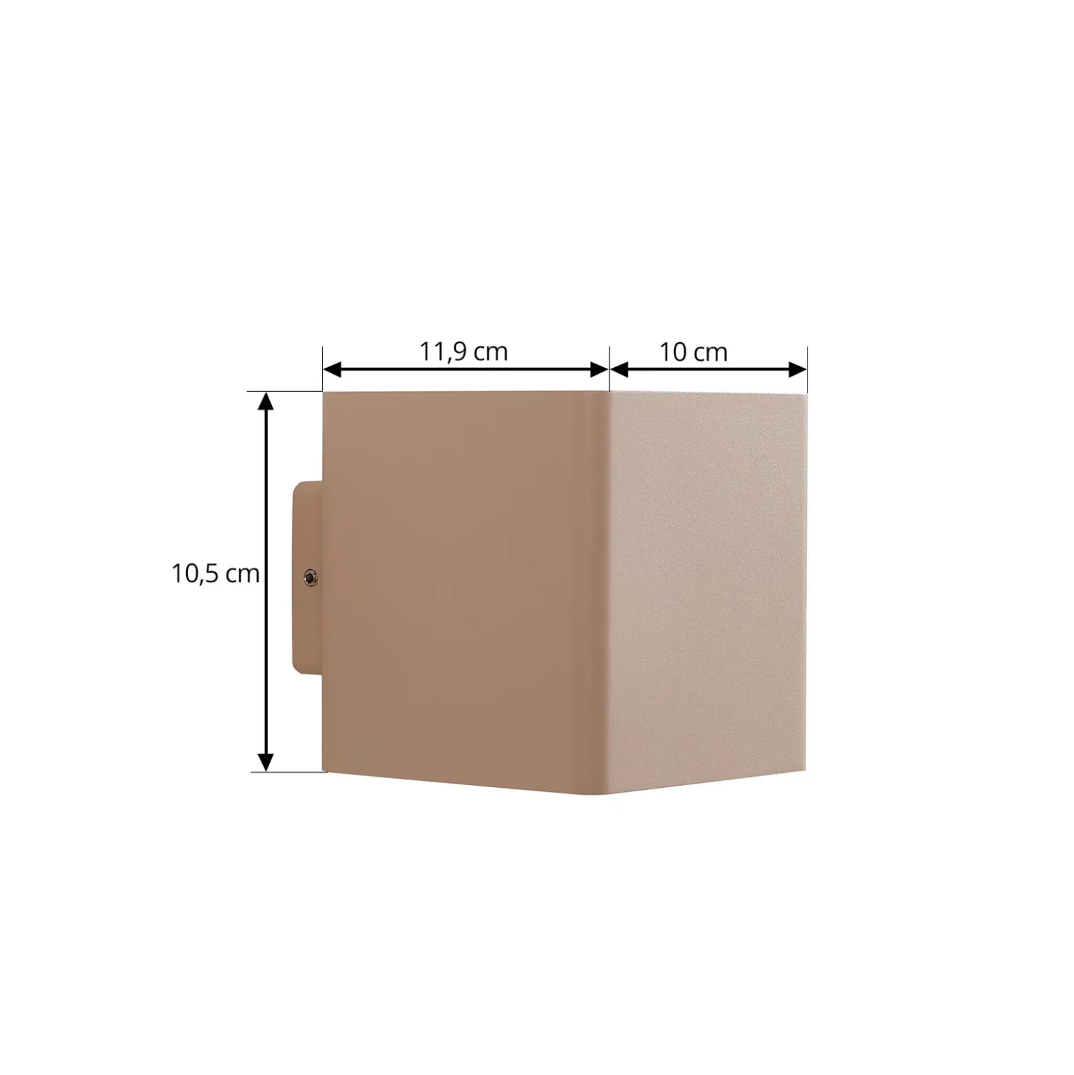Aplique LED para exterior Lucande «Aaron», beige, IP54, luz hacia arriba/hacia