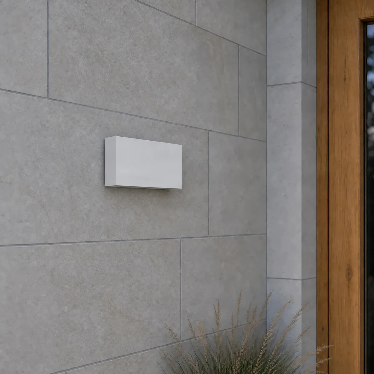 Aplique LED para exterior Lucande Jarte, 20 cm, blanco, IP65