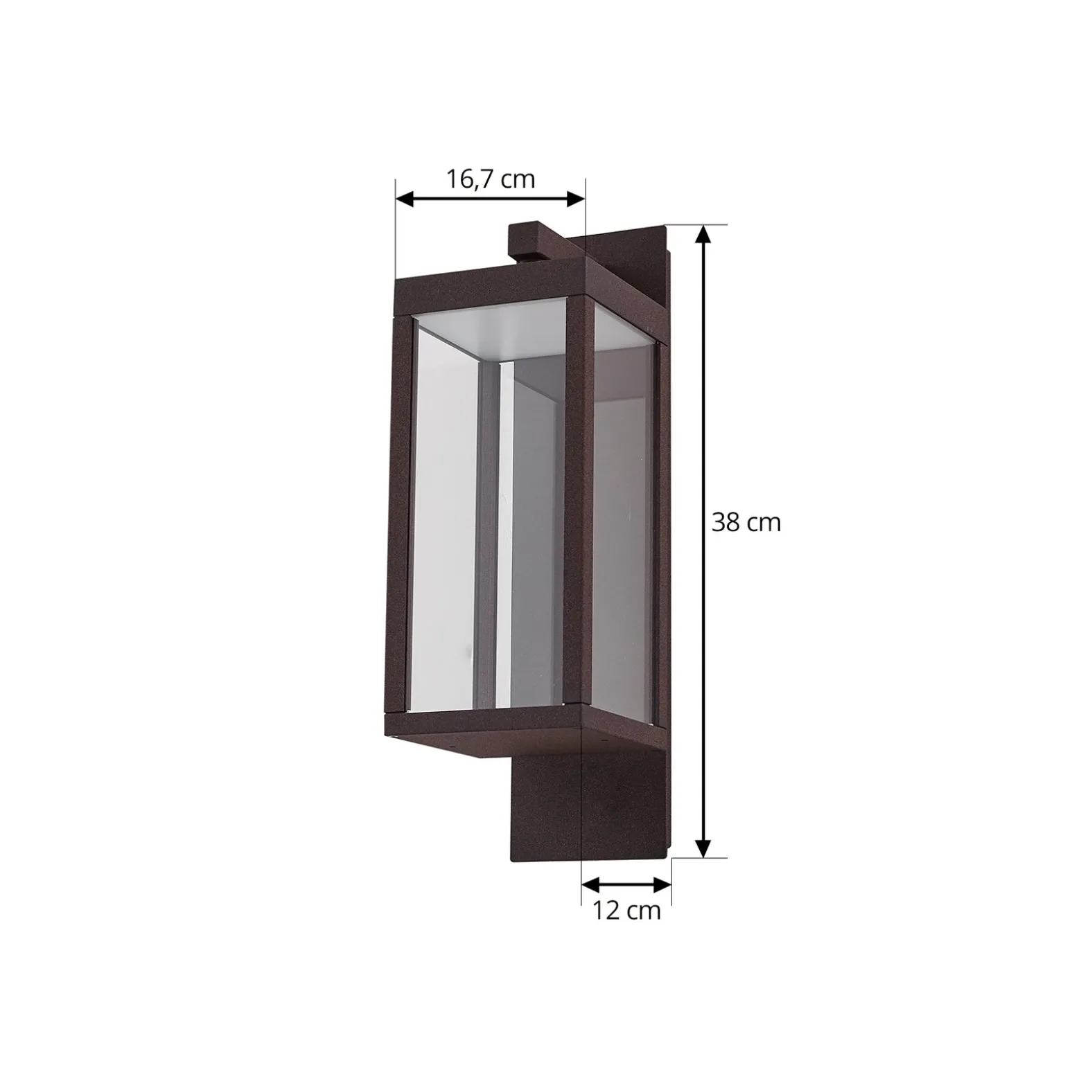 Aplique LED para exterior Lucande «Ferdinand», color óxido, metal, IP54
