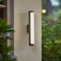Aplique LED para exterior Lucande Tuberia, antracita, metal, Ø 7 cm