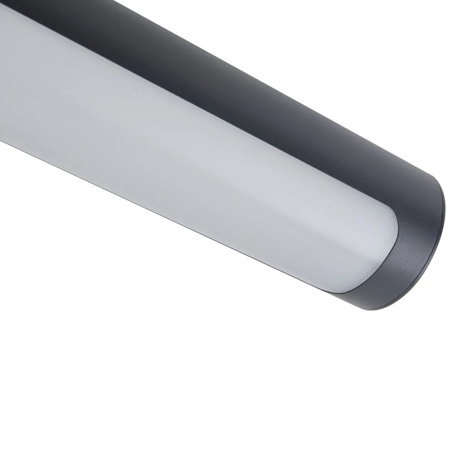 Aplique LED para exterior Lucande Tuberia, antracita, metal, Ø 7 cm
