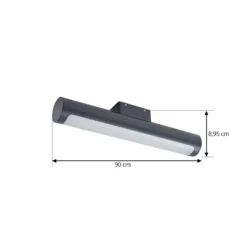 Aplique LED para exterior Lucande Tuberia, antracita, metal, Ø 7 cm