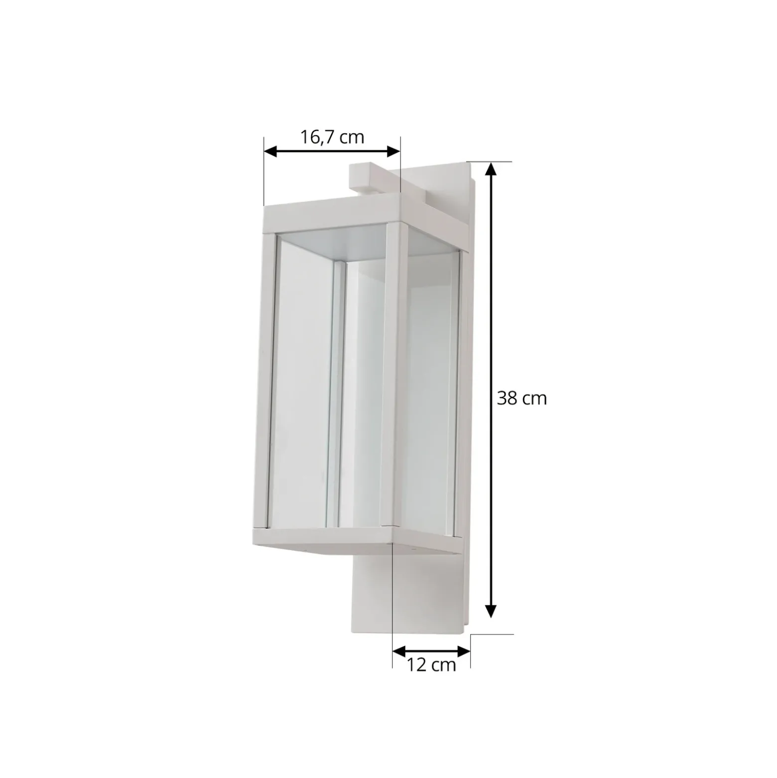 Aplique LED para exterior Lucande «Ferdinand», blanca, de metal, 38 cm