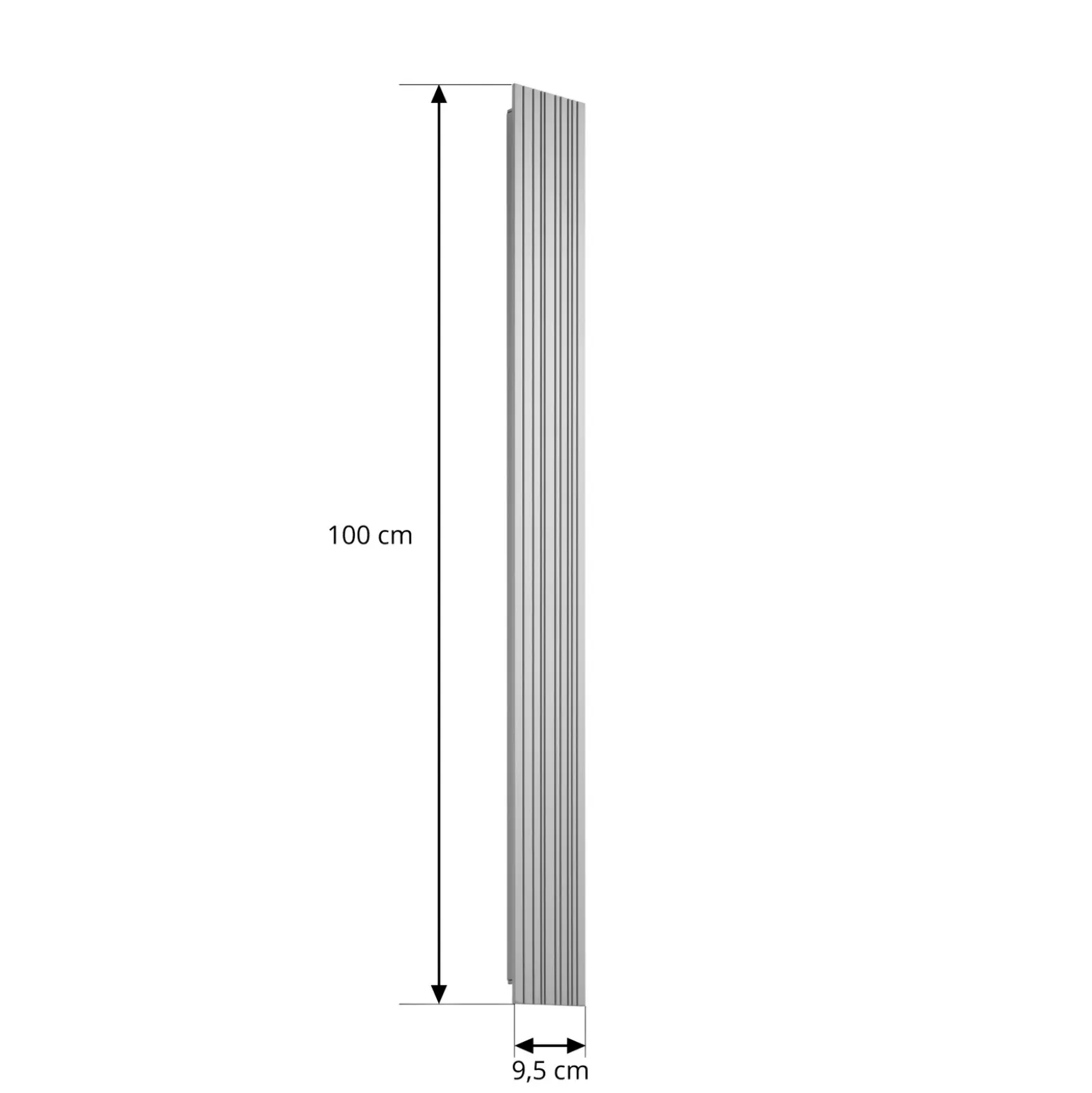 Aplique LED para exterior Lucande Melira, 100 cm de largo, gris claro