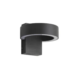 Aplique LED para exterior Lucande Nirella, negra, CCT, IP65