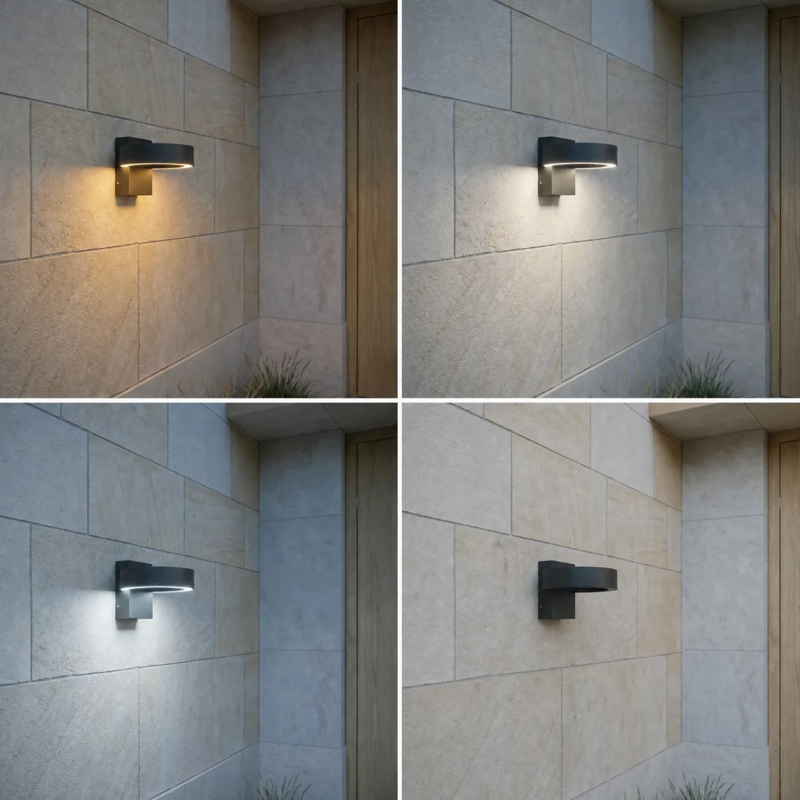 Aplique LED para exterior Lucande Nirella, negra, CCT, IP65
