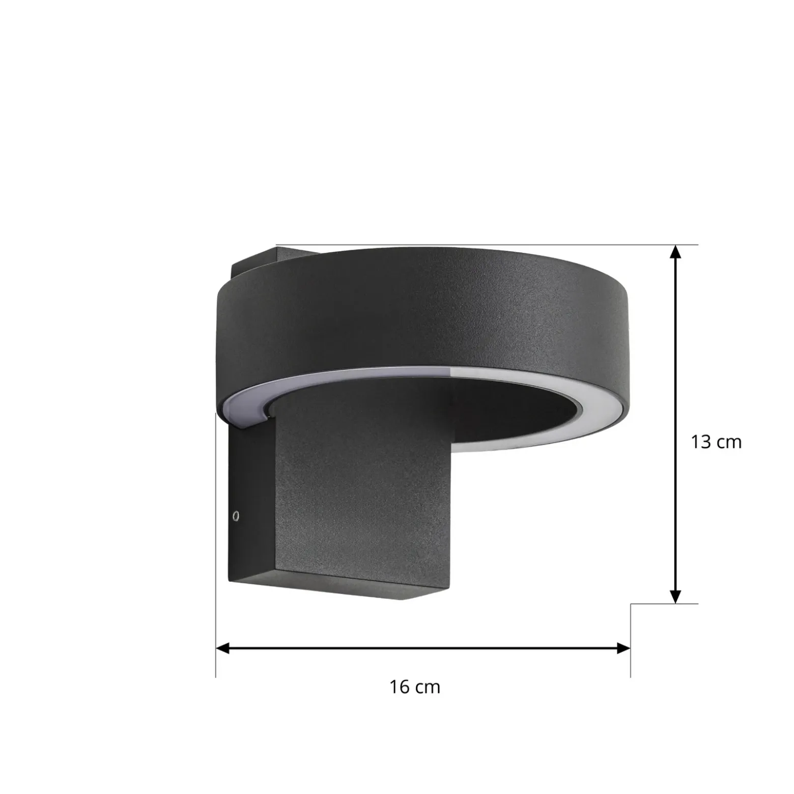 Aplique LED para exterior Lucande Nirella, negra, CCT, IP65
