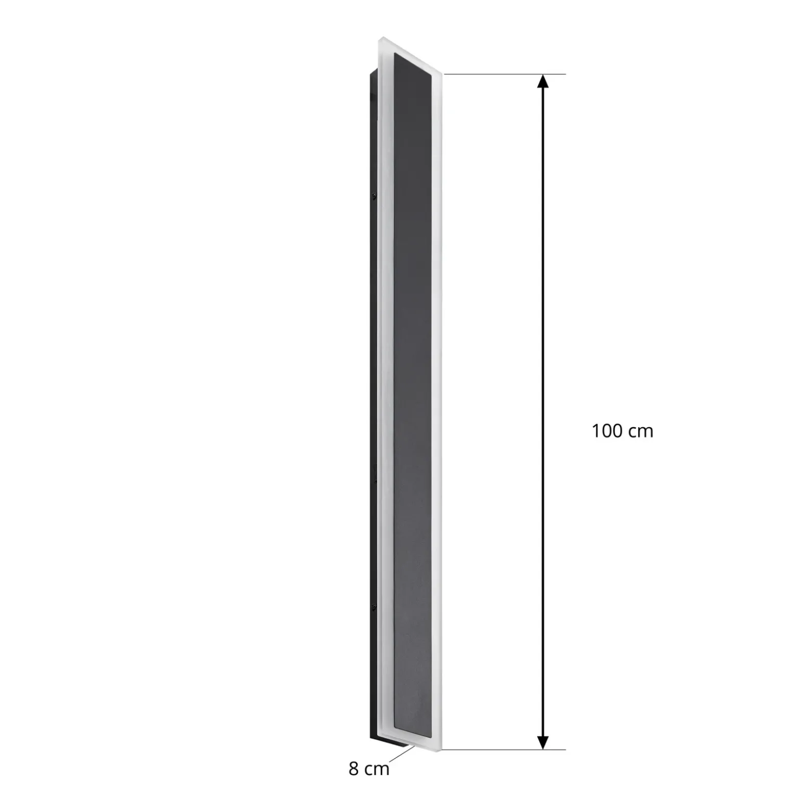 Aplique LED para exterior Lucande Ilora, negra, 100 cm, CCT, IP65