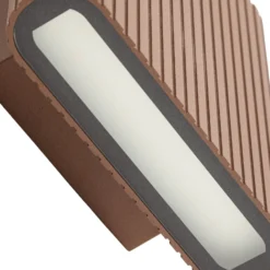 Aplique LED para exterior Lucande Raija, marrón oscuro, altura 19 cm, CCT