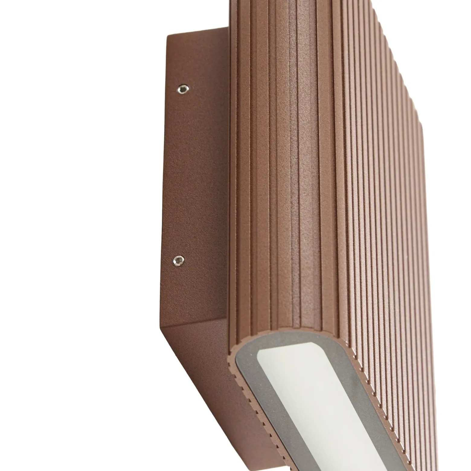 Aplique LED para exterior Lucande Raija, marrón oscuro, altura 19 cm, CCT