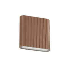 Aplique LED para exterior Lucande Raija, marrón oscuro, altura 19 cm, CCT