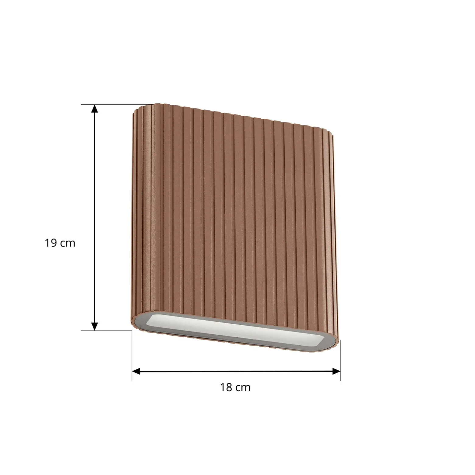 Aplique LED para exterior Lucande Raija, marrón oscuro, altura 19 cm, CCT