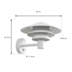 Aplique LED para exterior Lucande Montaro, blanca, IP54, con sensor