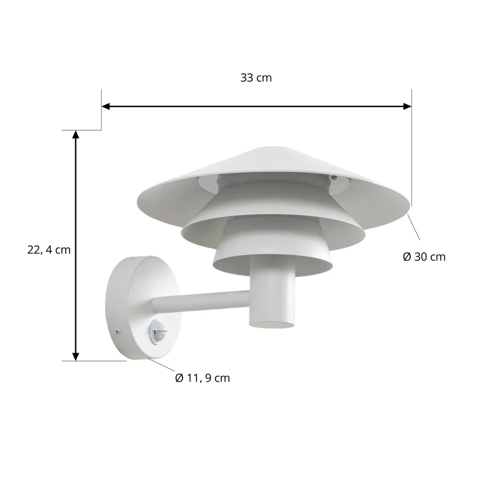 Aplique LED para exterior Lucande Montaro, blanca, IP54, con sensor