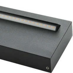 Aplique LED para exterior Lucande Joril, 25 cm, negra, IP65
