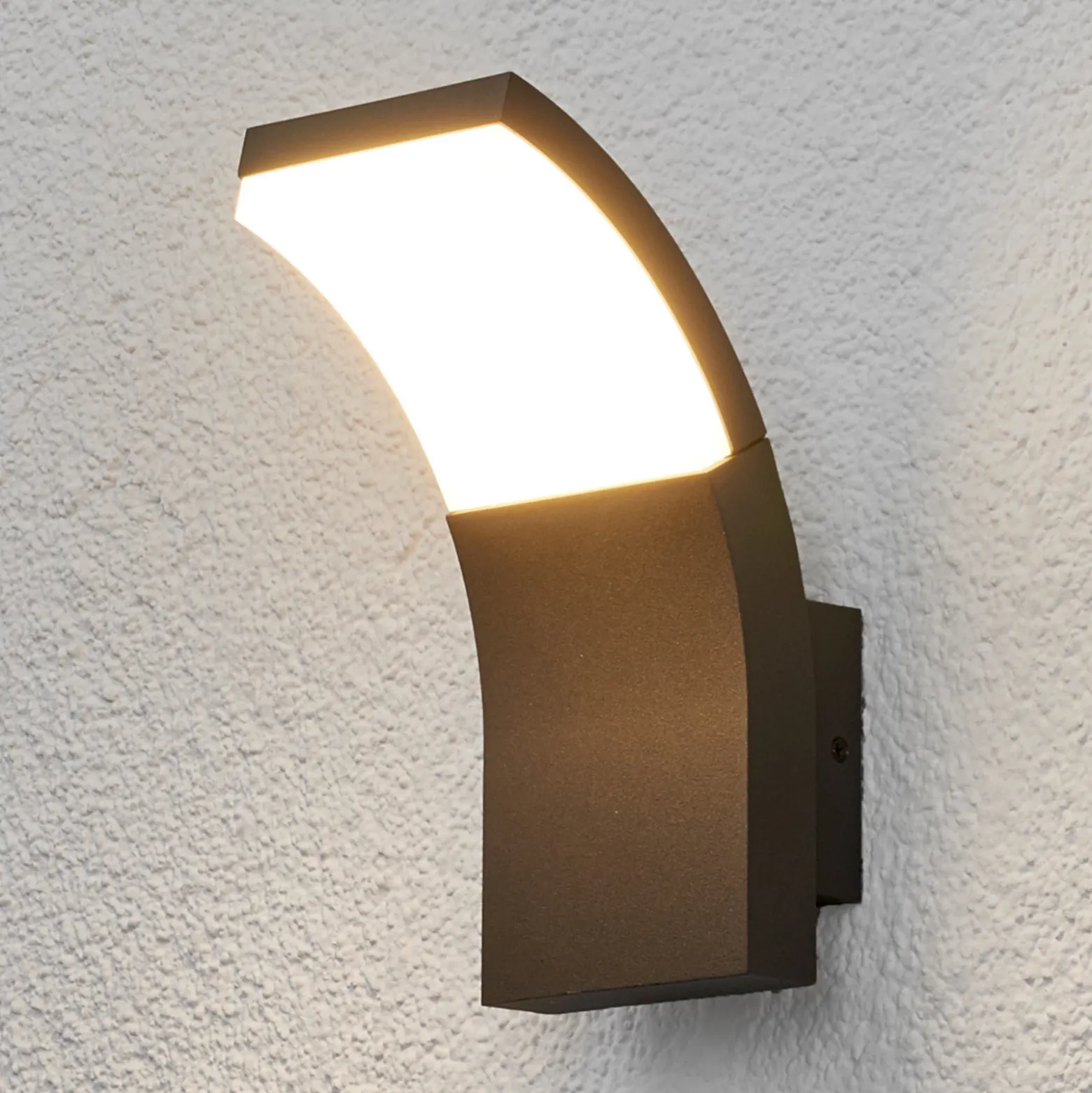 Aplique LED para exterior Lucande Timm, 20 cm, antracita, IP54
