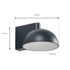 Aplique LED para exterior Lucande Velira, negra, metal, IP54