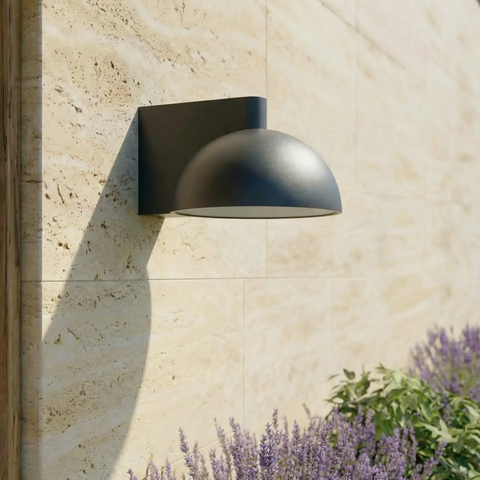 Aplique LED para exterior Lucande Velira, negra, metal, IP54