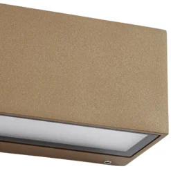 Aplique LED para exterior Lucande Lengo, 50 cm, marrón, luz hacia abajo, 3000 K