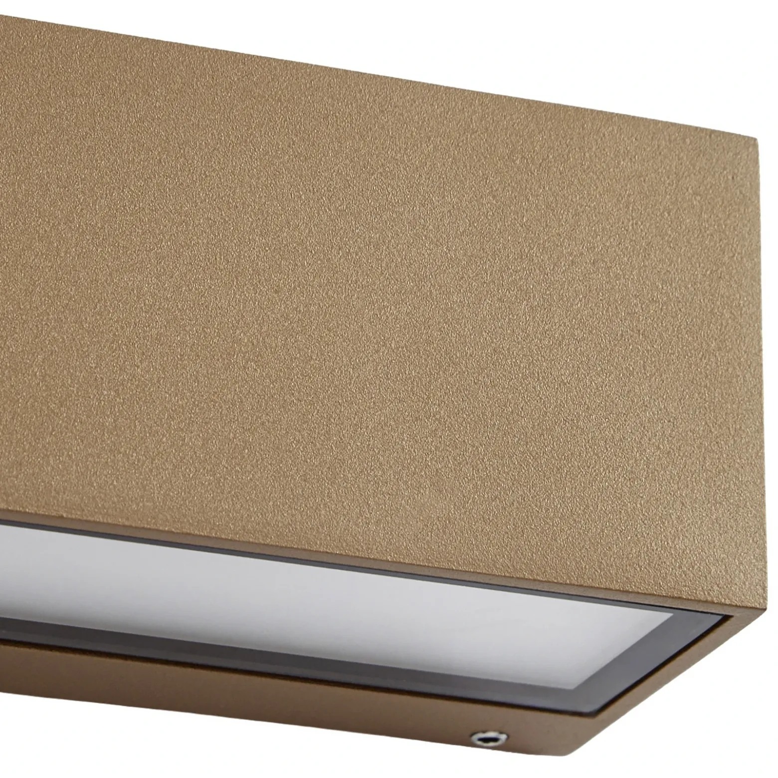 Aplique LED para exterior Lucande Lengo, 50 cm, marrón, luz hacia abajo, 3000 K