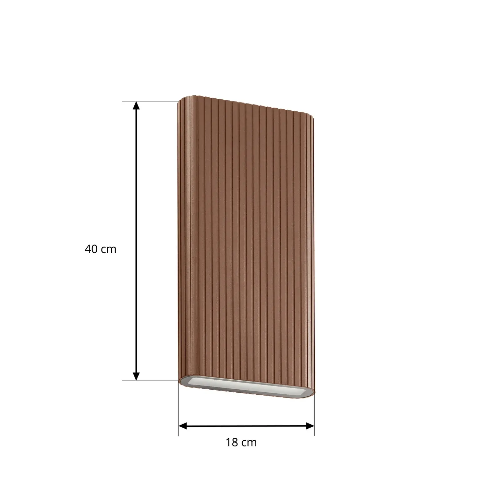 Aplique LED para exterior Lucande Raija, marrón oscuro, altura 40 cm, CCT