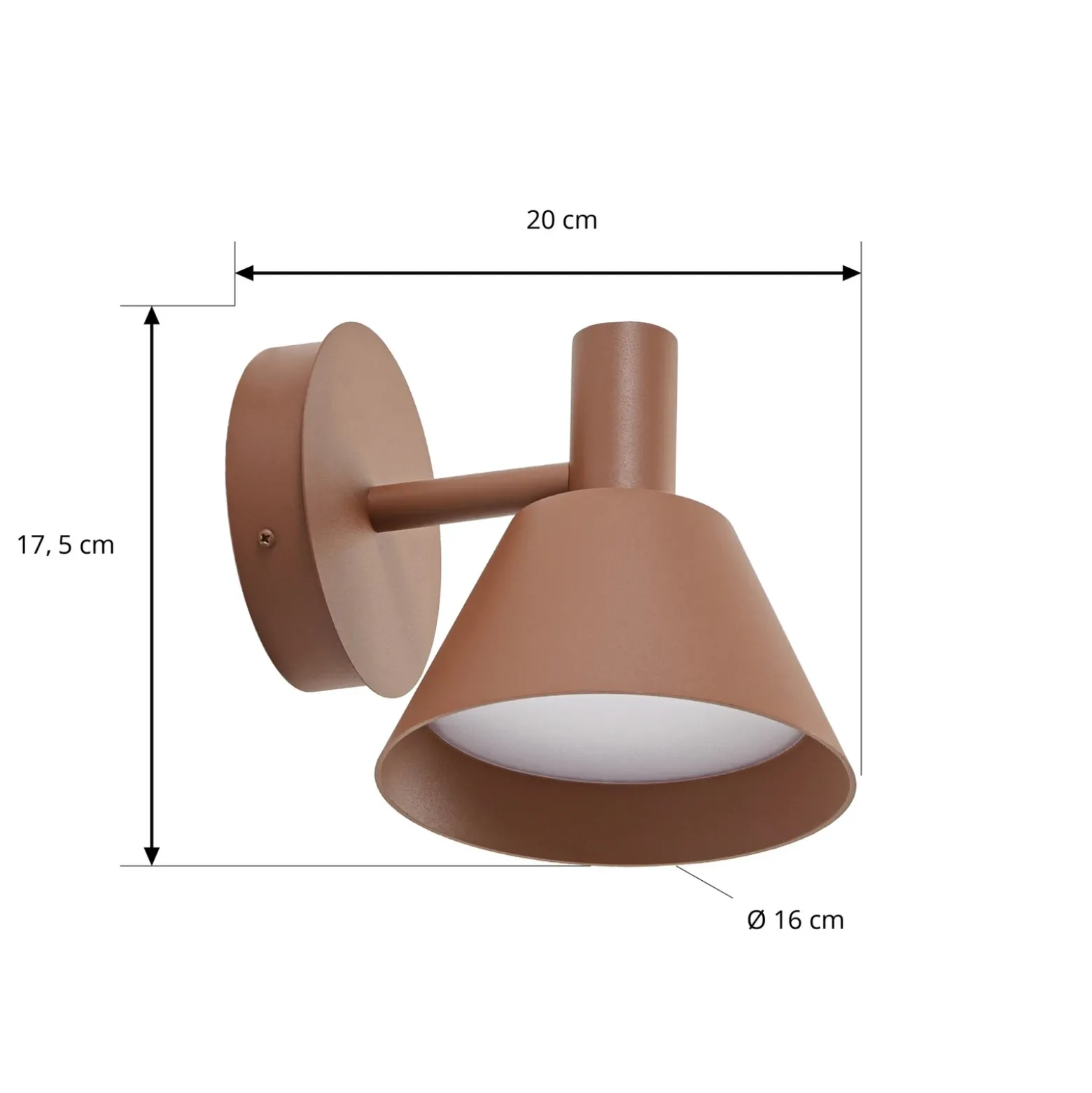 Aplique LED para exterior Lucande Tabena, marrón, IP44, CCT