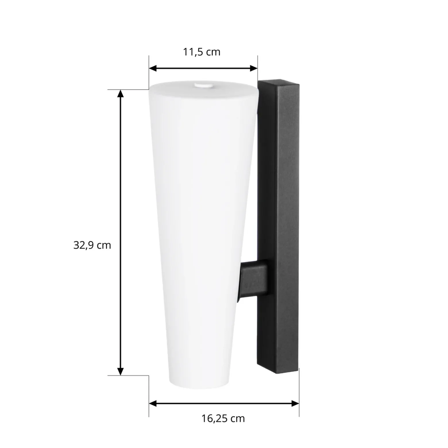 Aplique LED para exterior Lucande Jovra, negro, altura 32 cm