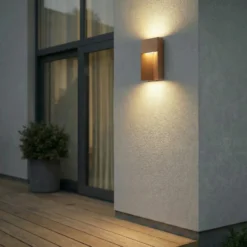 Aplique LED para exterior Lucande Kaholo, marrón, CCT, IP44