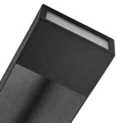 Aplique LED para exterior Lucande Kaholo, negro mate, CCT, IP44