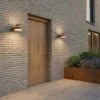 Aplique LED para exterior Lucande Moena, marrón, metal, IP44