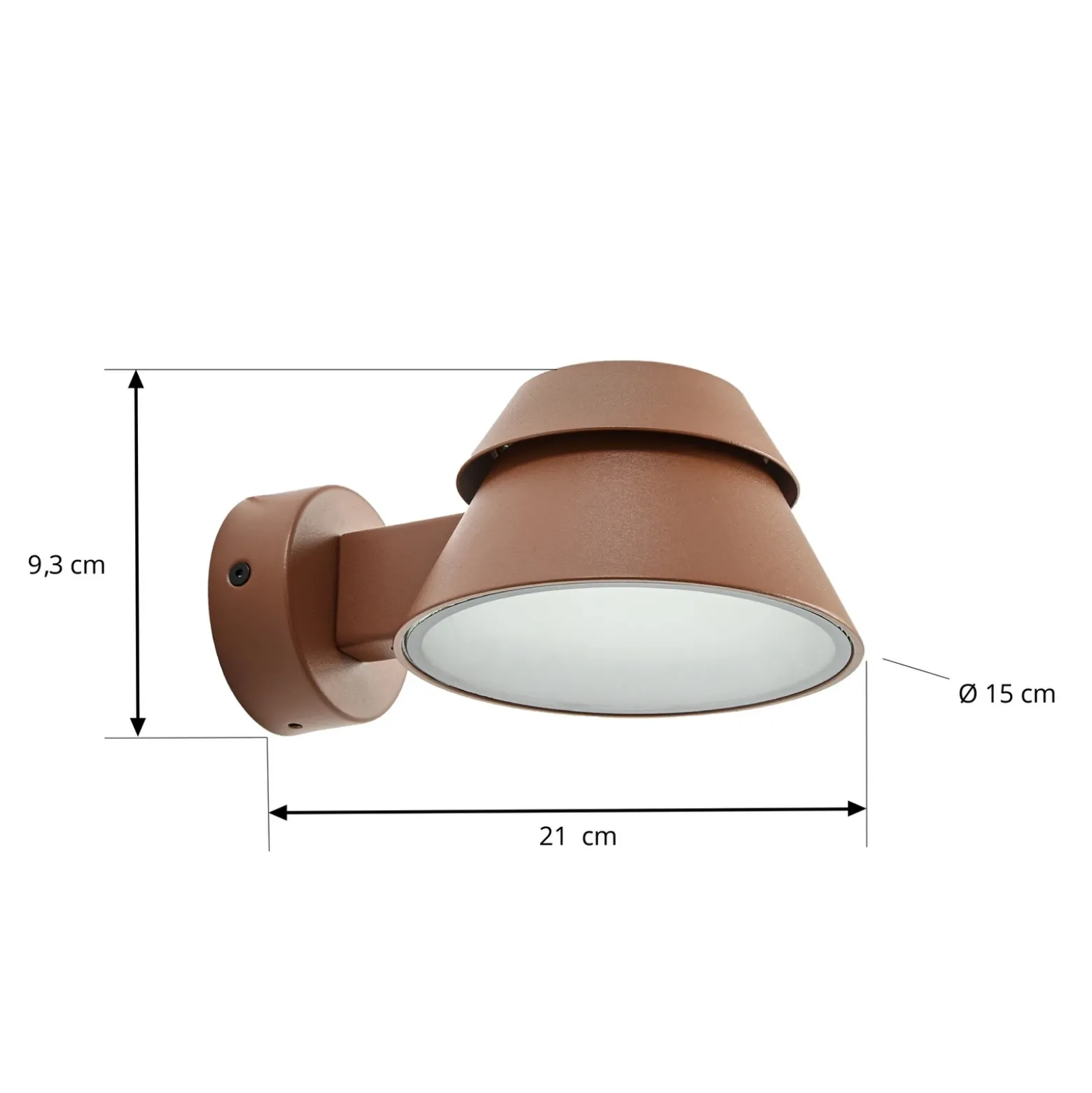 Aplique LED para exterior Lucande Moena, marrón, metal, IP44