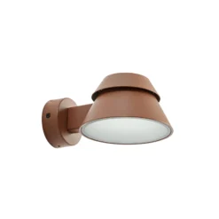 Aplique LED para exterior Lucande Moena, marrón, metal, IP44