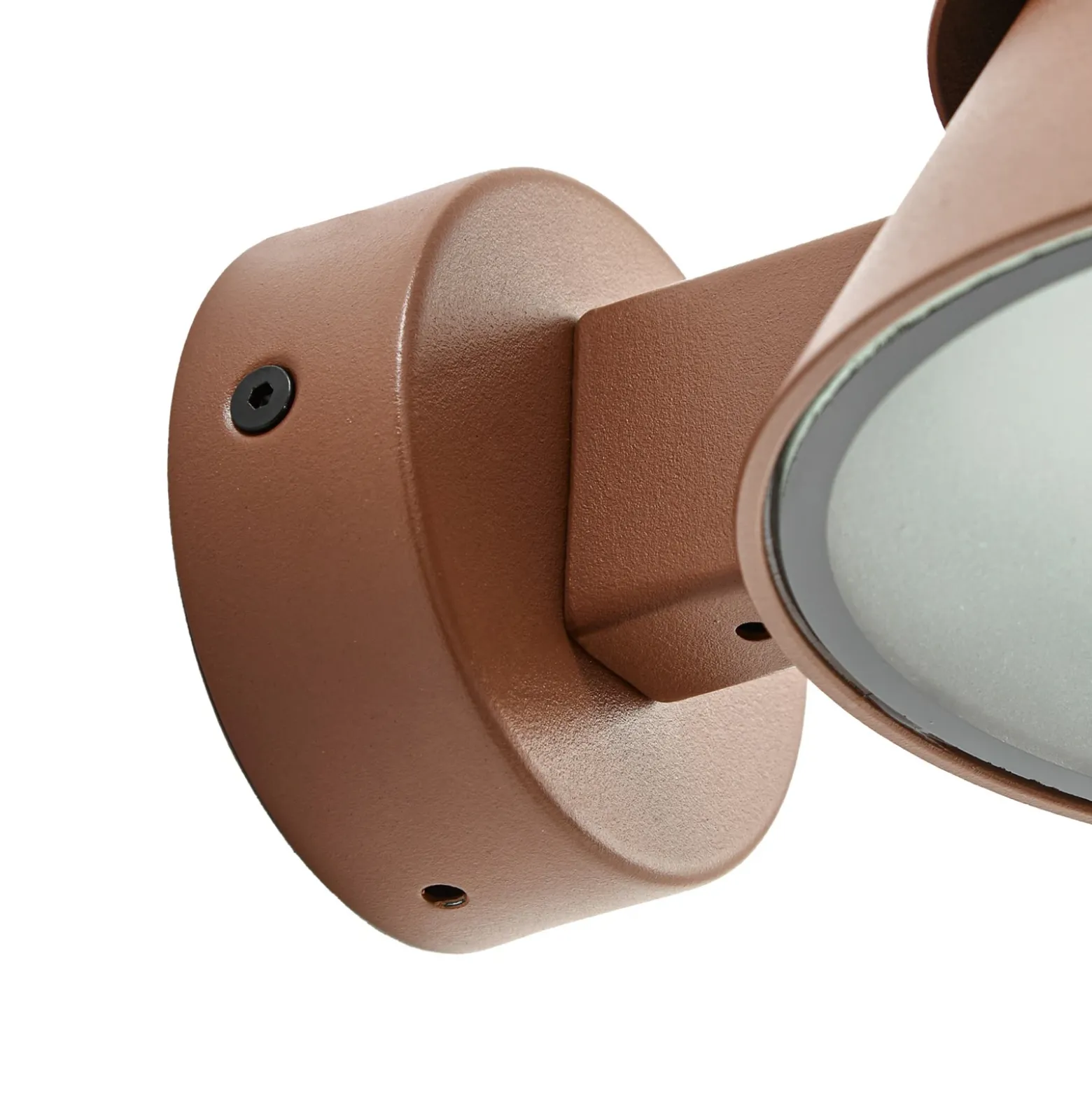 Aplique LED para exterior Lucande Moena, marrón, metal, IP44