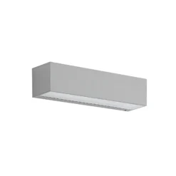 Aplique LED para exterior Lucande Lengo, 25 cm, plateada, luz hacia abajo,