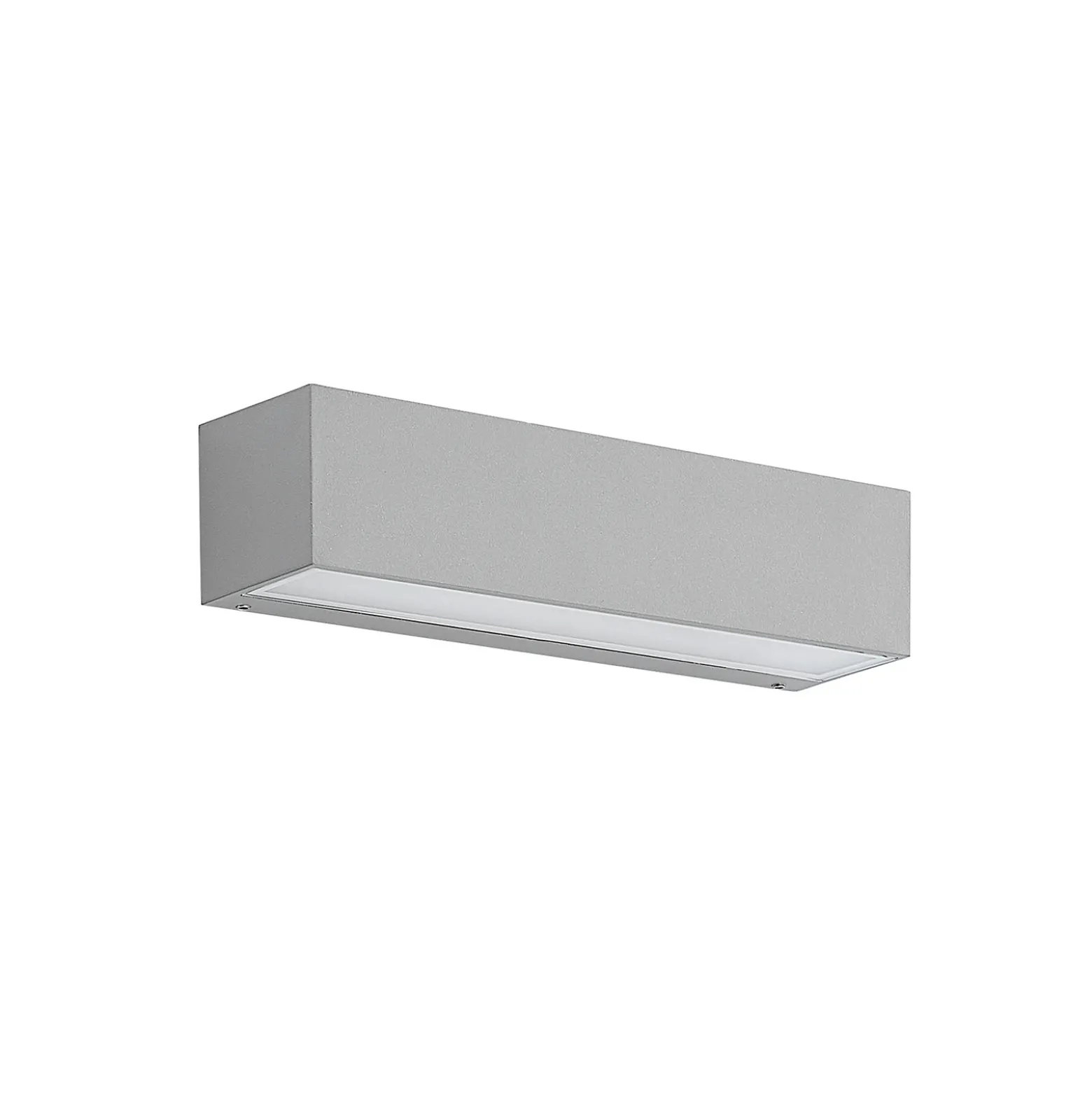 Aplique LED para exterior Lucande Lengo, 25 cm, plateada, luz hacia abajo,