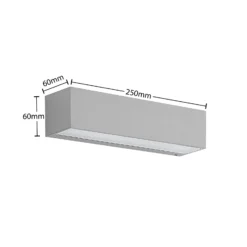 Aplique LED para exterior Lucande Lengo, 25 cm, plateada, luz hacia abajo,