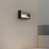 Aplique LED para exterior Lucande Weno, negro, aluminio, IP65