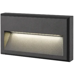Aplique LED para exterior Lucande Weno, negro, aluminio, IP65