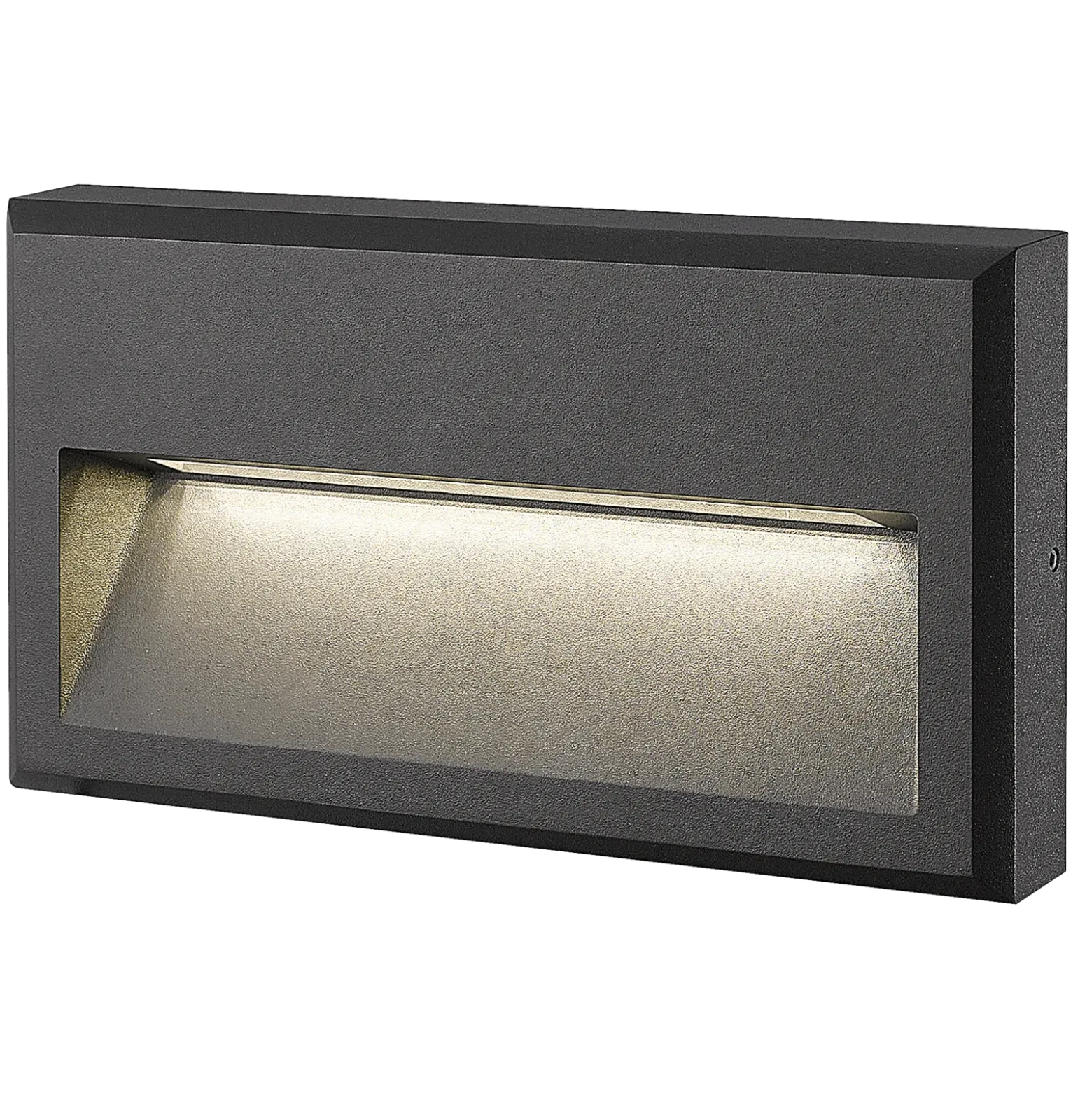 Aplique LED para exterior Lucande Weno, negro, aluminio, IP65