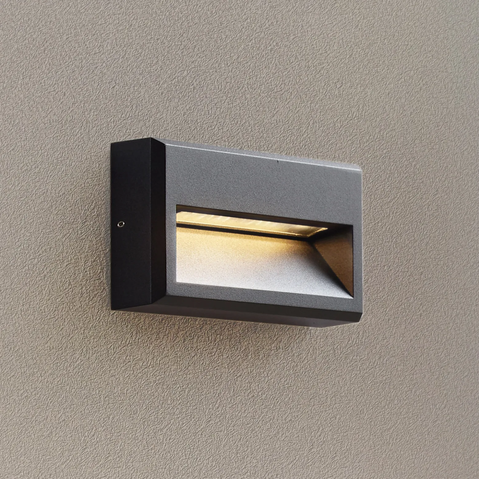 Aplique LED para exterior Lucande Weno, negro, aluminio, IP65